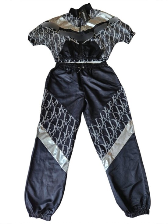 Original Pants - Black & Silver Logo Track Jumpsuit